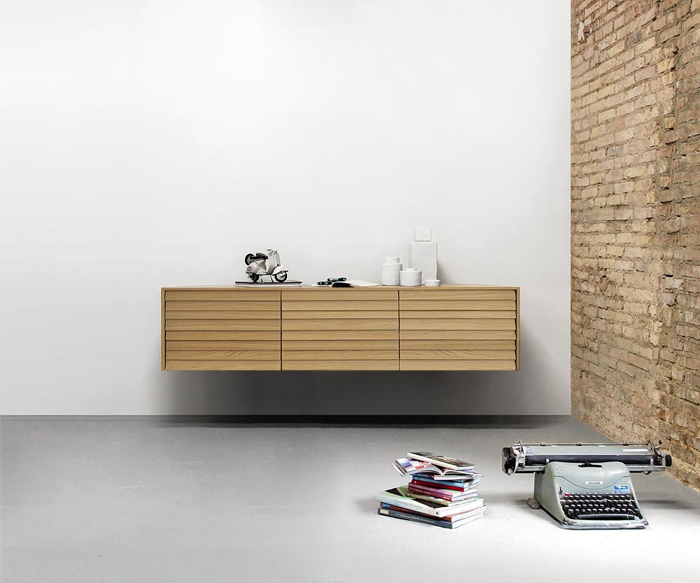 Punt Sussex Sideboard mural suspendu L177 Super Matt Chêne Punt Sussex Sideboard mural suspendu L177 Super Matt Chêne