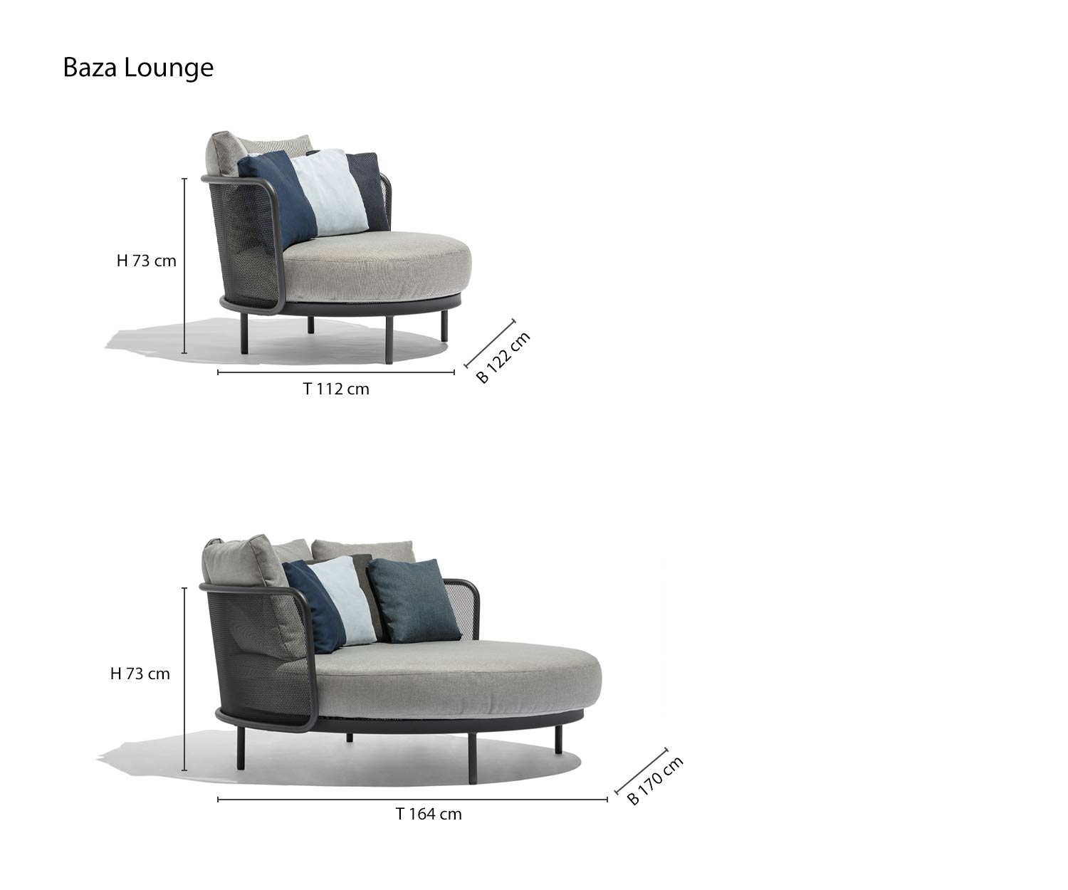 Todus Baza Round Design Lounge et Daybed Esquisse Dimensions Todus Baza Round Design Lounge et Daybed Esquisse Dimensions