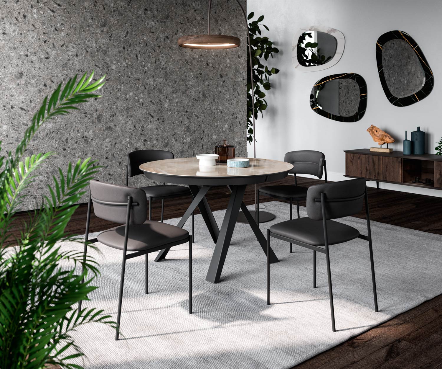 Chaise en métal de haute qualité avec rembourrage en cuir Chaise en métal de haute qualité avec rembourrage en cuir