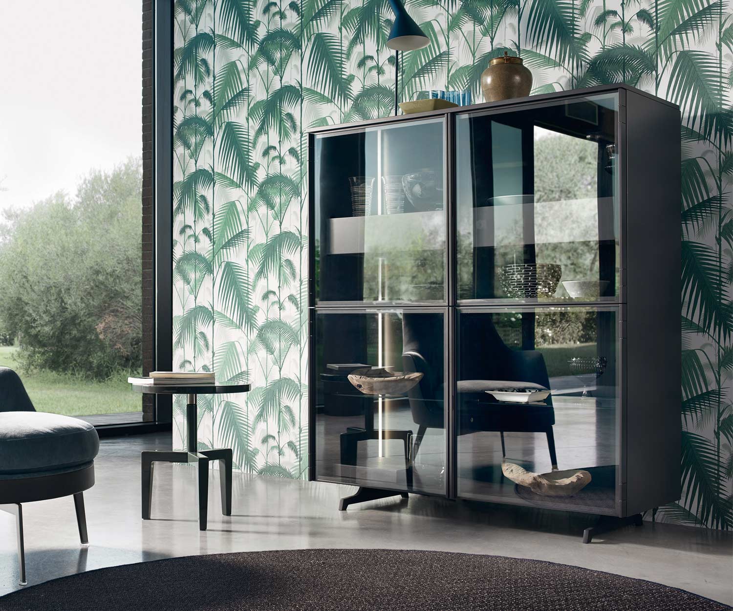 Moderne Livitalia Scrigno design vitrine transparant glas Moderne Livitalia Scrigno design vitrine transparant glas