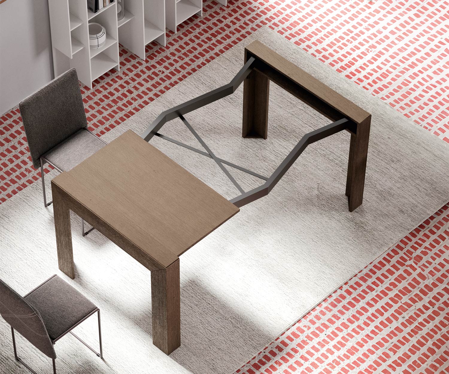 Mini console repliée sur le mur Mini console repliée sur le mur