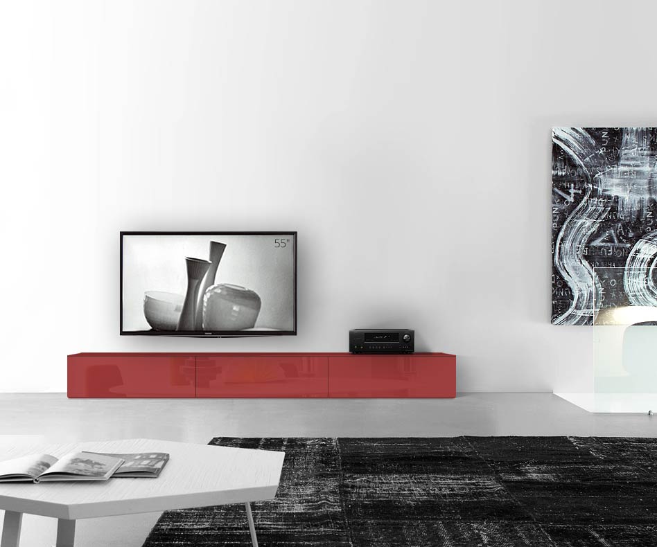 /Design Lowboard sol B270 H35 rouge brillant /Design Lowboard sol B270 H35 rouge brillant