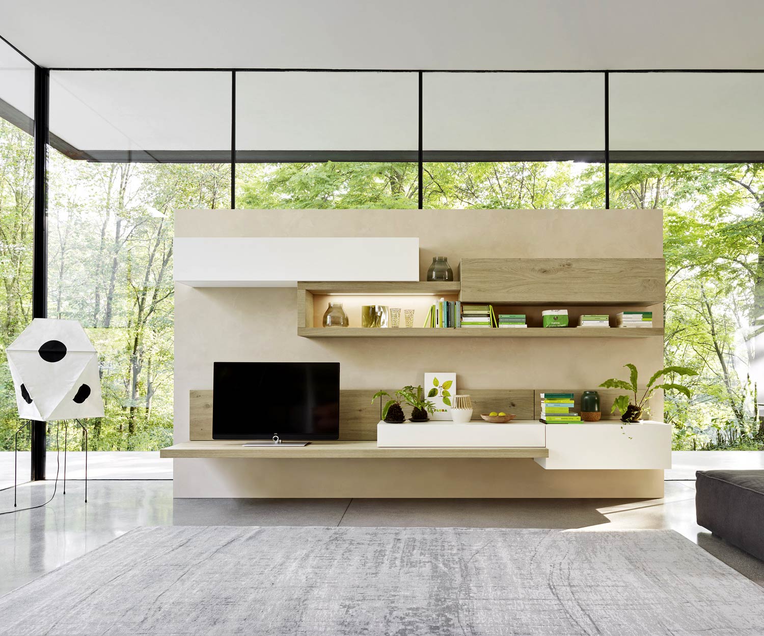 Exclusief Livitalia Design wandmeubel C26 in natuurlijk eikenfineer Exclusief Livitalia Design wandmeubel C26 in natuurlijk eikenfineer