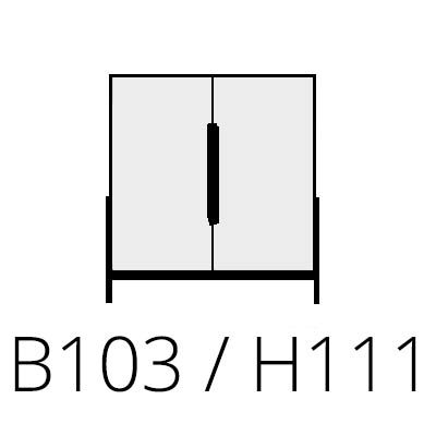 B 103 cm H 111 cm 2 deuren