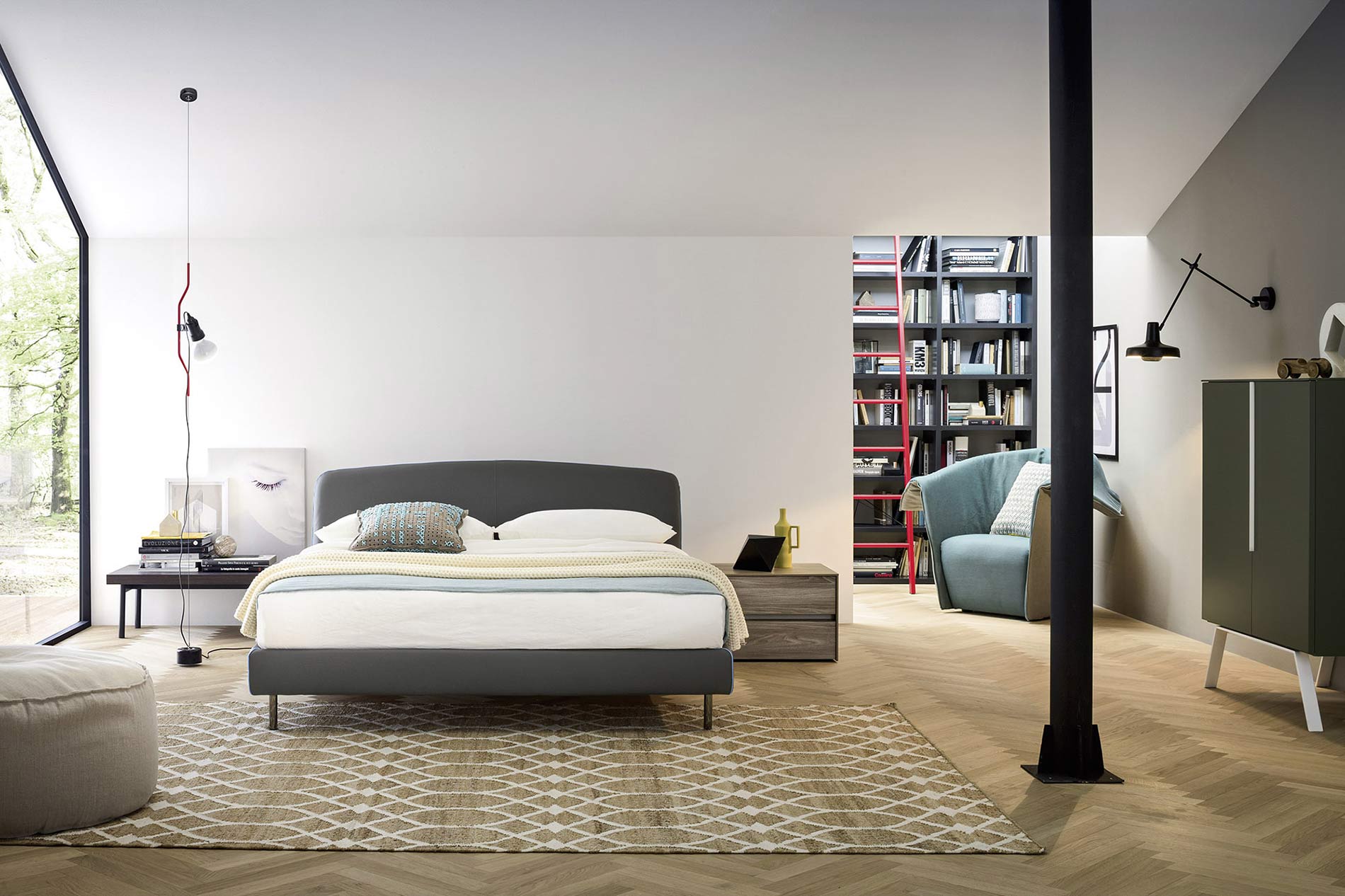 Chambre à coucher design rétro d'Italie Chambre à coucher design rétro d'Italie