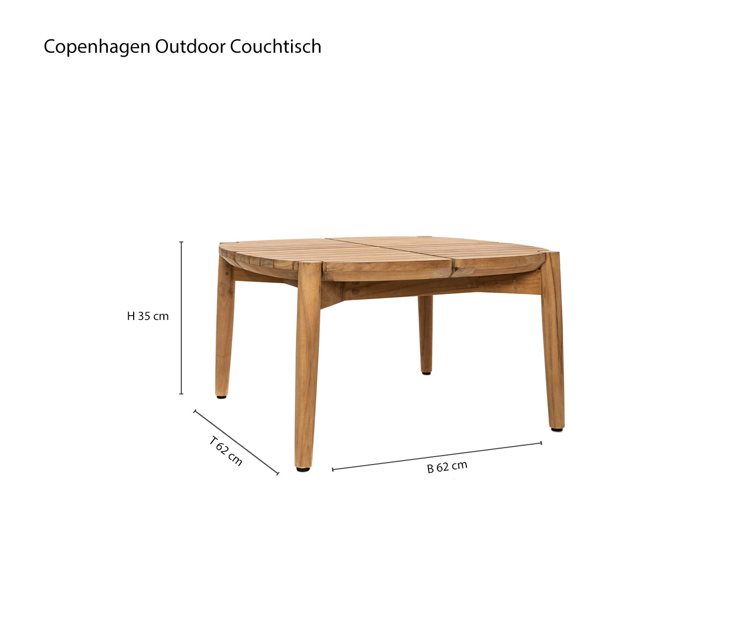 Copenhagen Table basse de jardin Croquis Dimensions Dimensions
