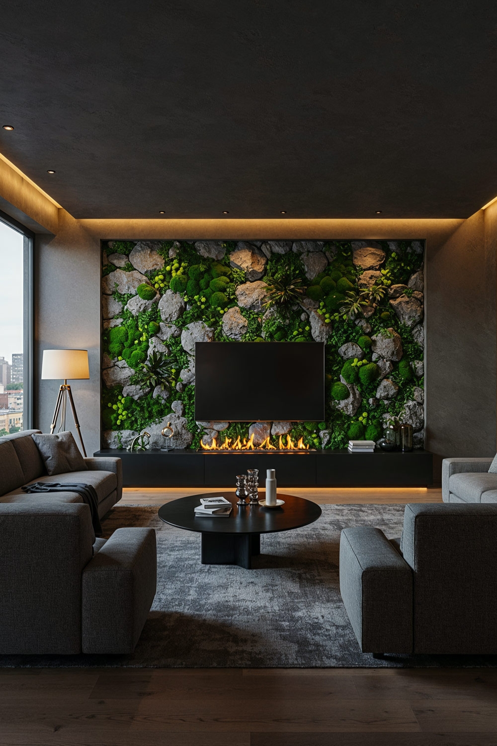 moderne-woonkamer-in-grijs-met-elektrische-haard-onder-de-tv