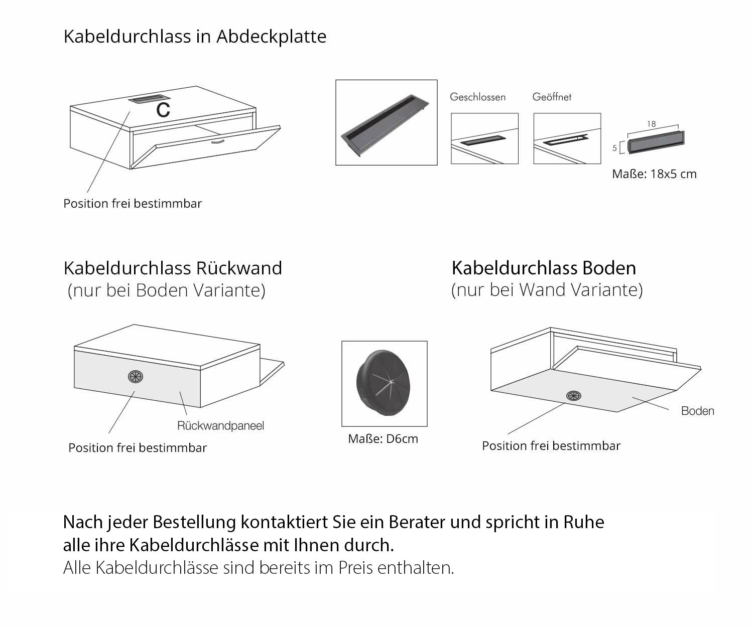 Livitalia Box Design Design lowboard Kabelgoot gerangschikt in verschillende posities Livitalia Box Design Design lowboard Kabelgoot gerangschikt in verschillende posities