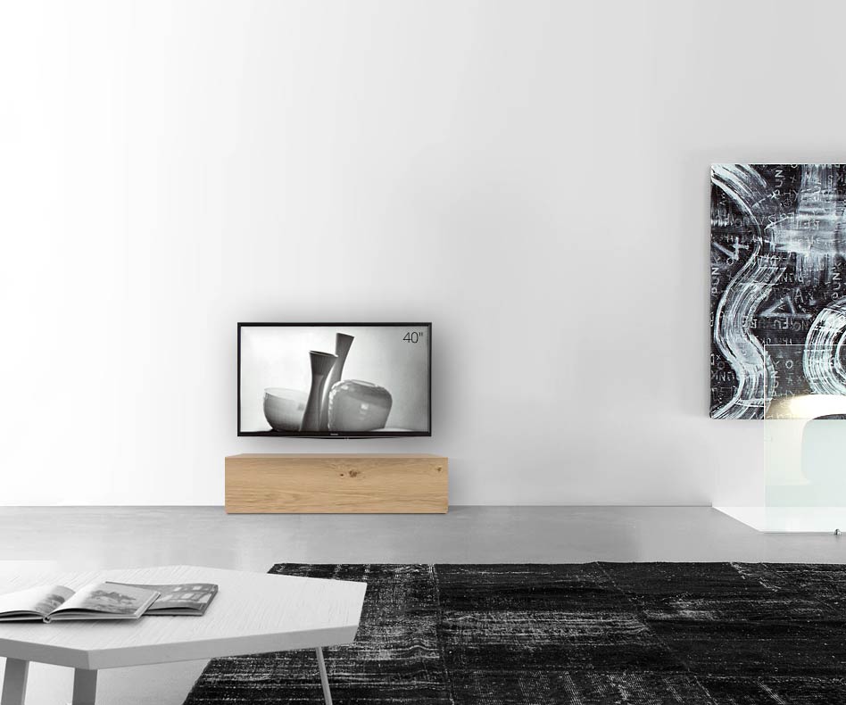 Livitalia Wood design lowboard configurator basis 120 cm 32 cm 56 cm licht eiken