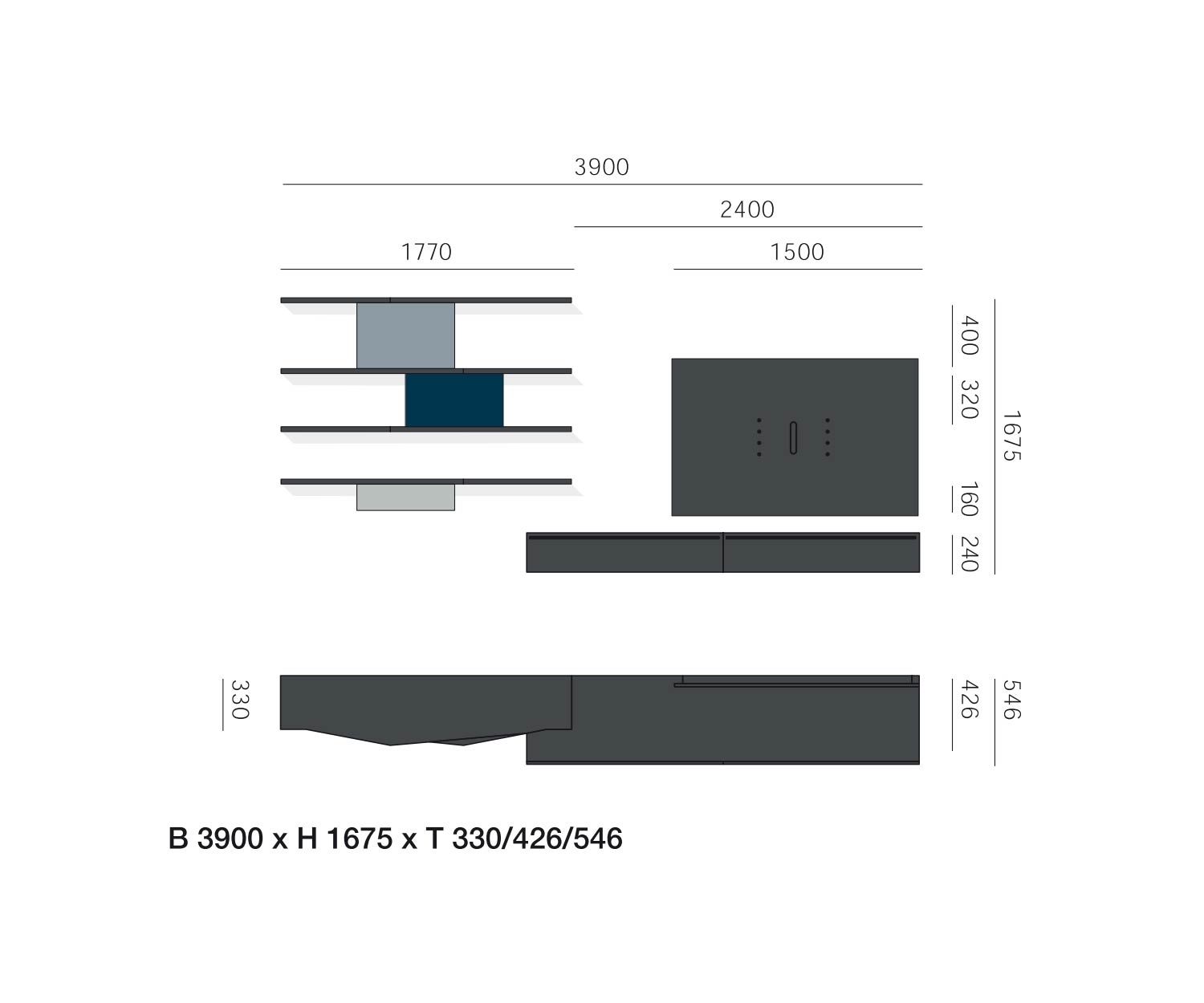Livitalia Design wandmeubel C61 Schets Afmetingen Afmetingen Livitalia Design wandmeubel C61 Schets Afmetingen Afmetingen