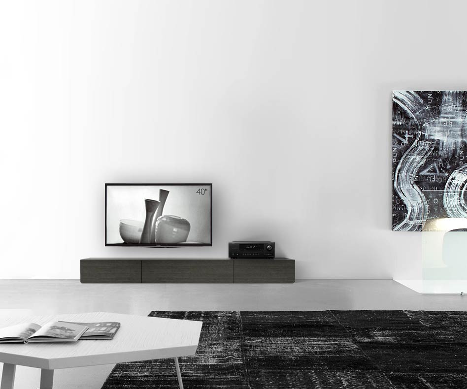 Livitalia Wood design lowboard configurator basis 210 cm 24 cm 56 cm grijs eiken