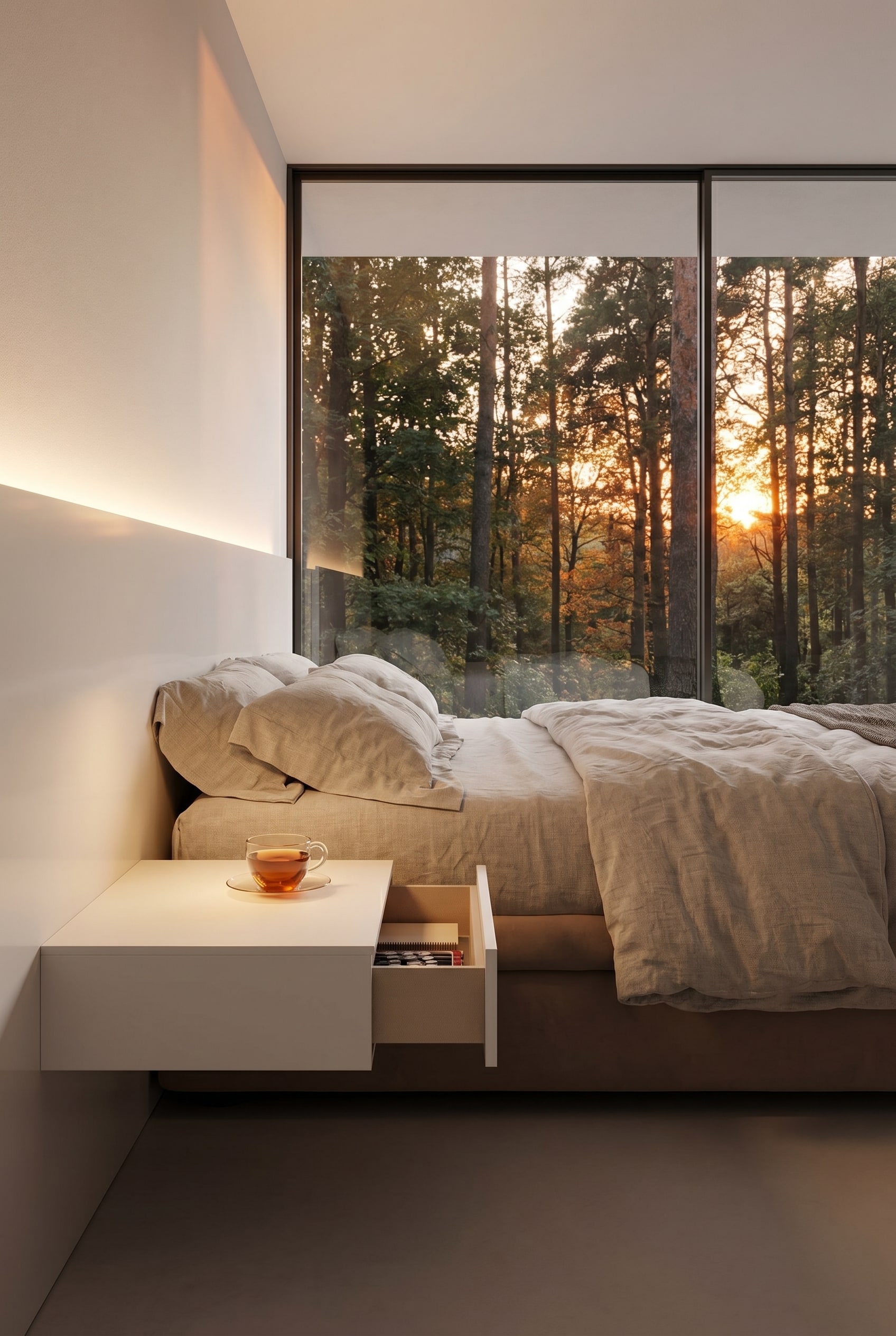 Table de chevet minimaliste Novamobili Easy avec un tiroir Table de chevet minimaliste Novamobili Easy avec un tiroir