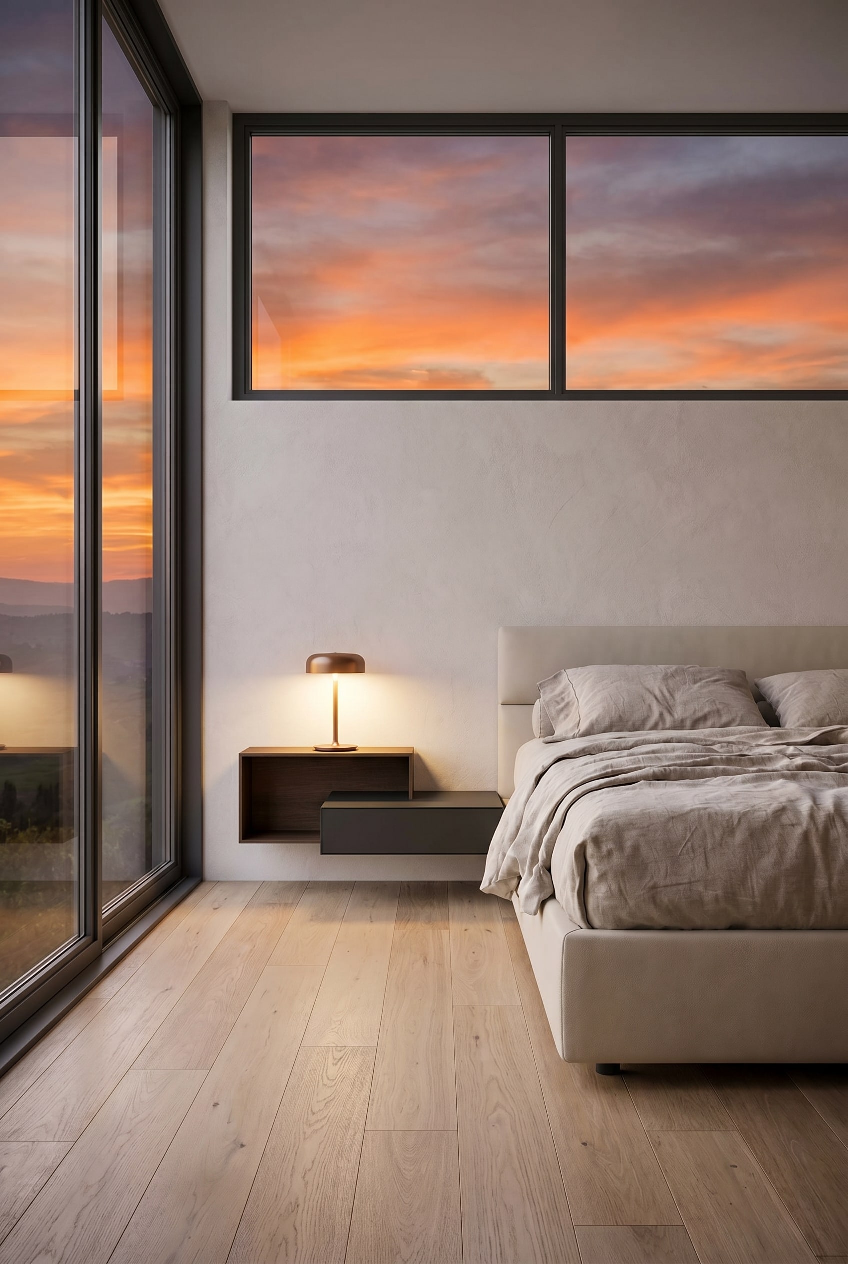 Large table de chevet Livitalia Ecletto avec un tiroir, montée au mur Large table de chevet Livitalia Ecletto avec un tiroir, montée au mur