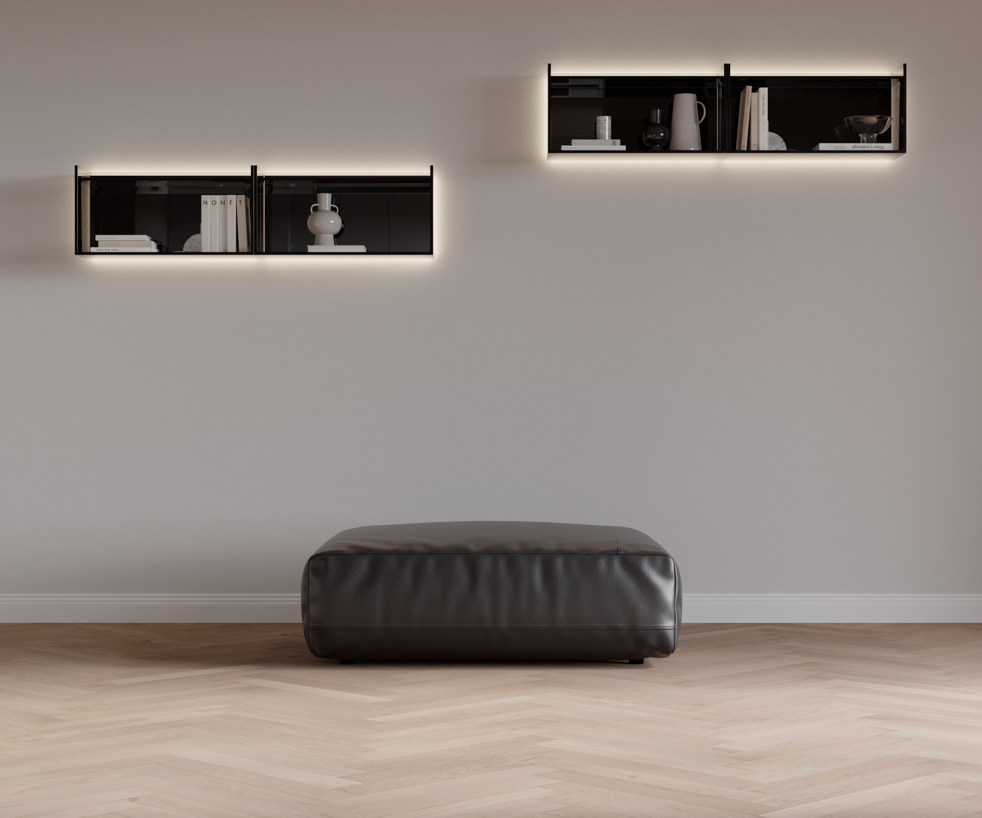 Cloud TabouretAL212x112 Cuir Devina Antracite