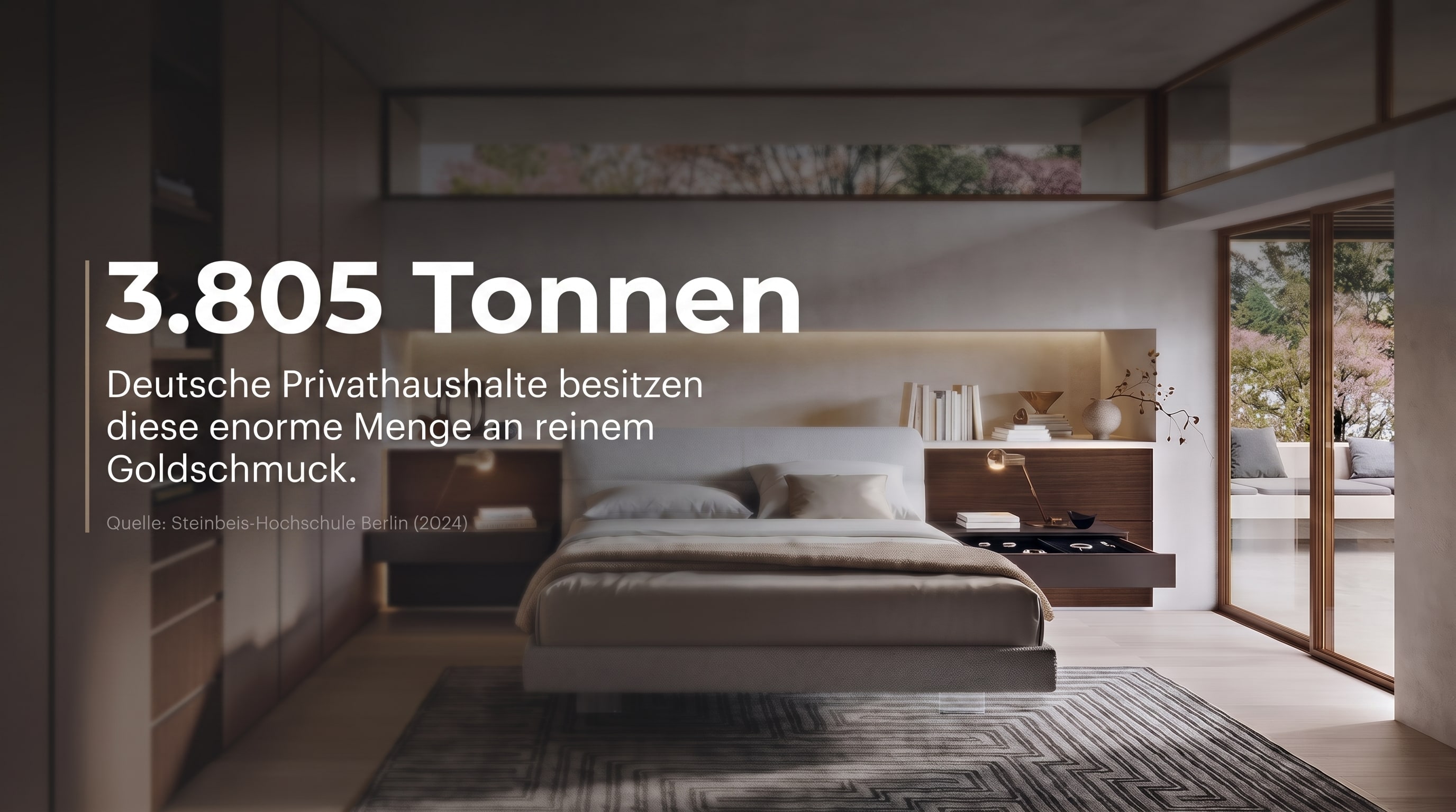 3.805 Tonnen – Les ménages privés allemands possèdent cette énorme quantité de bijoux en or pur.