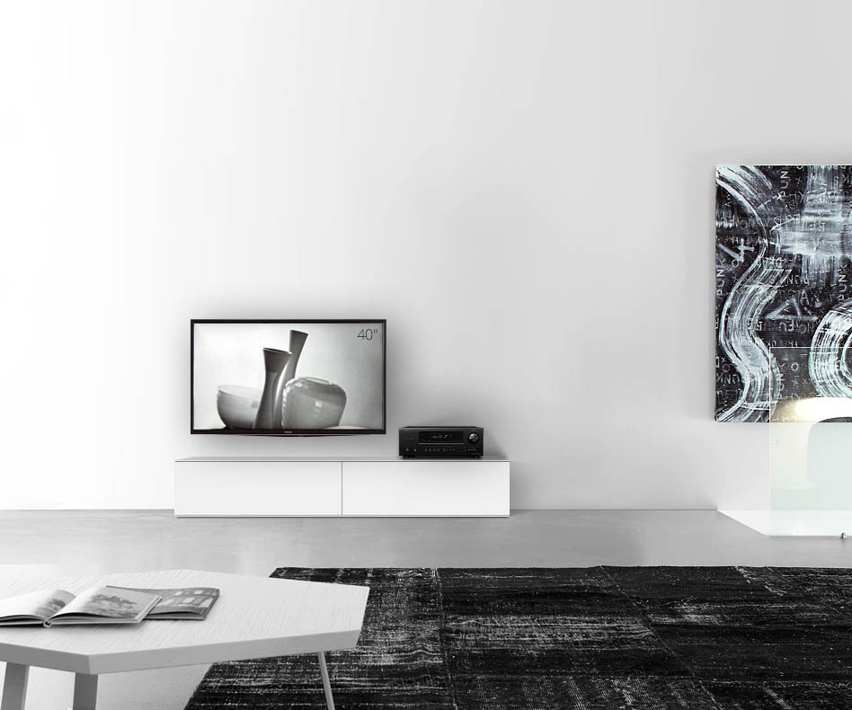 /Design Lowboard sol L180 H35 blanc mat /Design Lowboard sol L180 H35 blanc mat