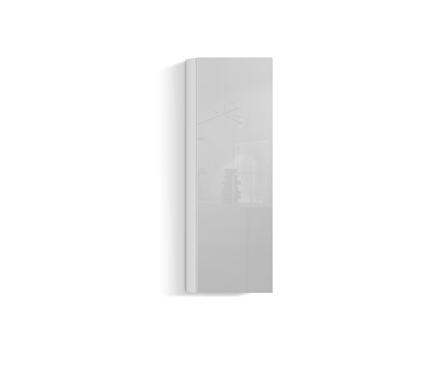 Design woonkamer wandmeubel verticaal H128 B45 wit400