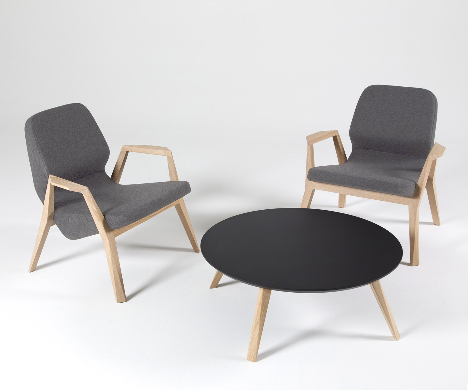 Moderne Prostoria Oblique design fauteuil met armleuningen