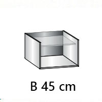 B 45 cm / H 30 cm / D 24,5 cm Legplank met dienblad