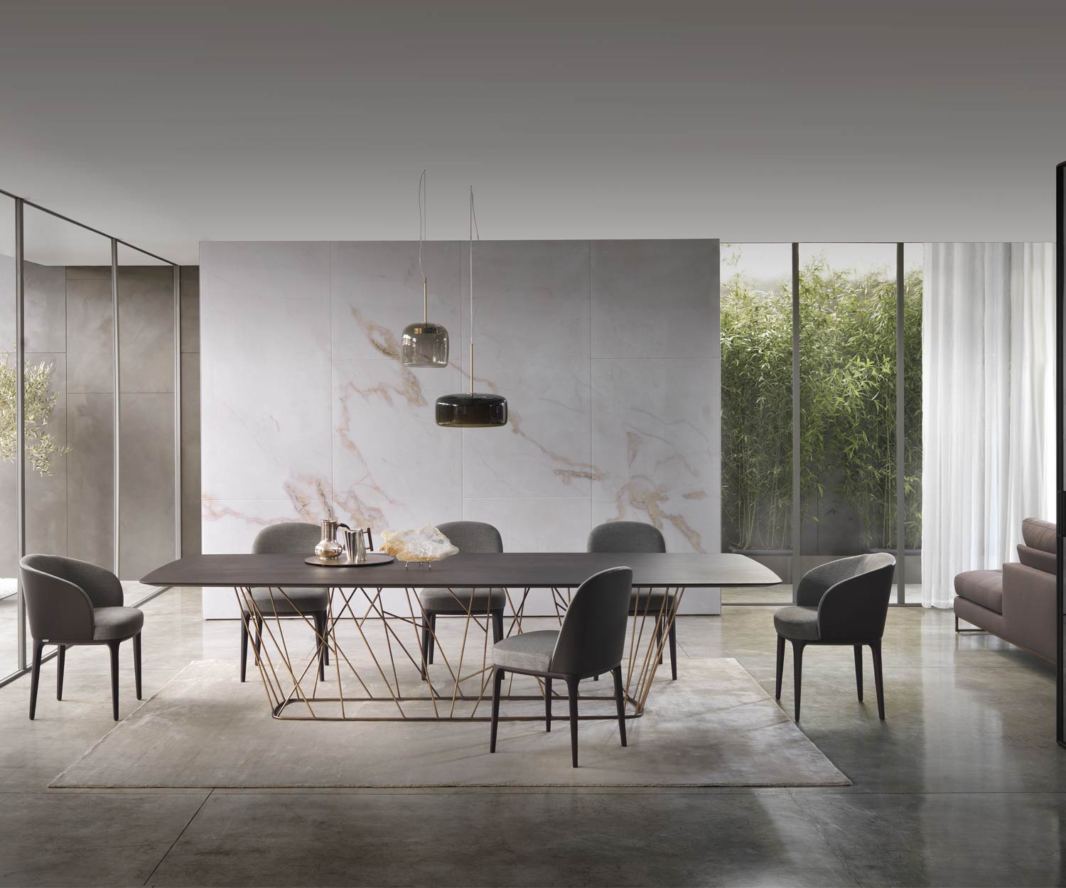 Table de salle à manger design moderne Plateau de table plaqué chêne