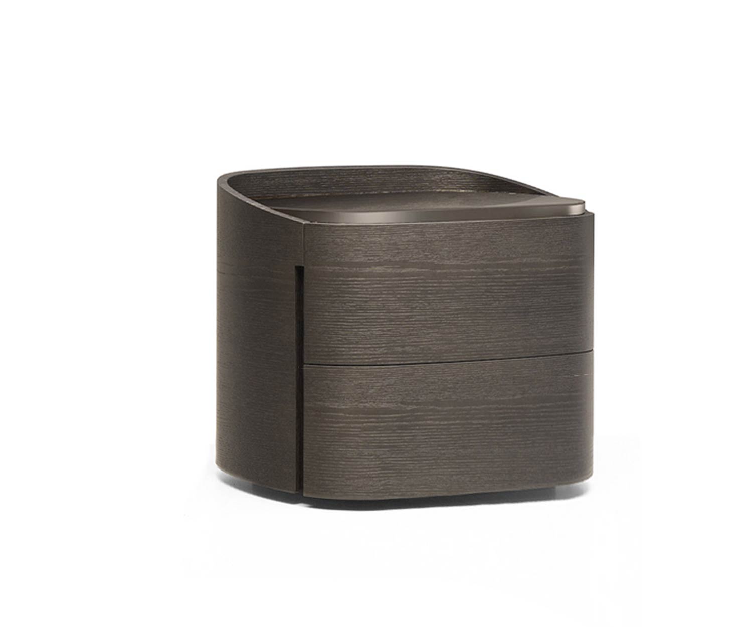 Livialia Rond nachtkastje in grijs eikenfineer Livialia Rond nachtkastje in grijs eikenfineer