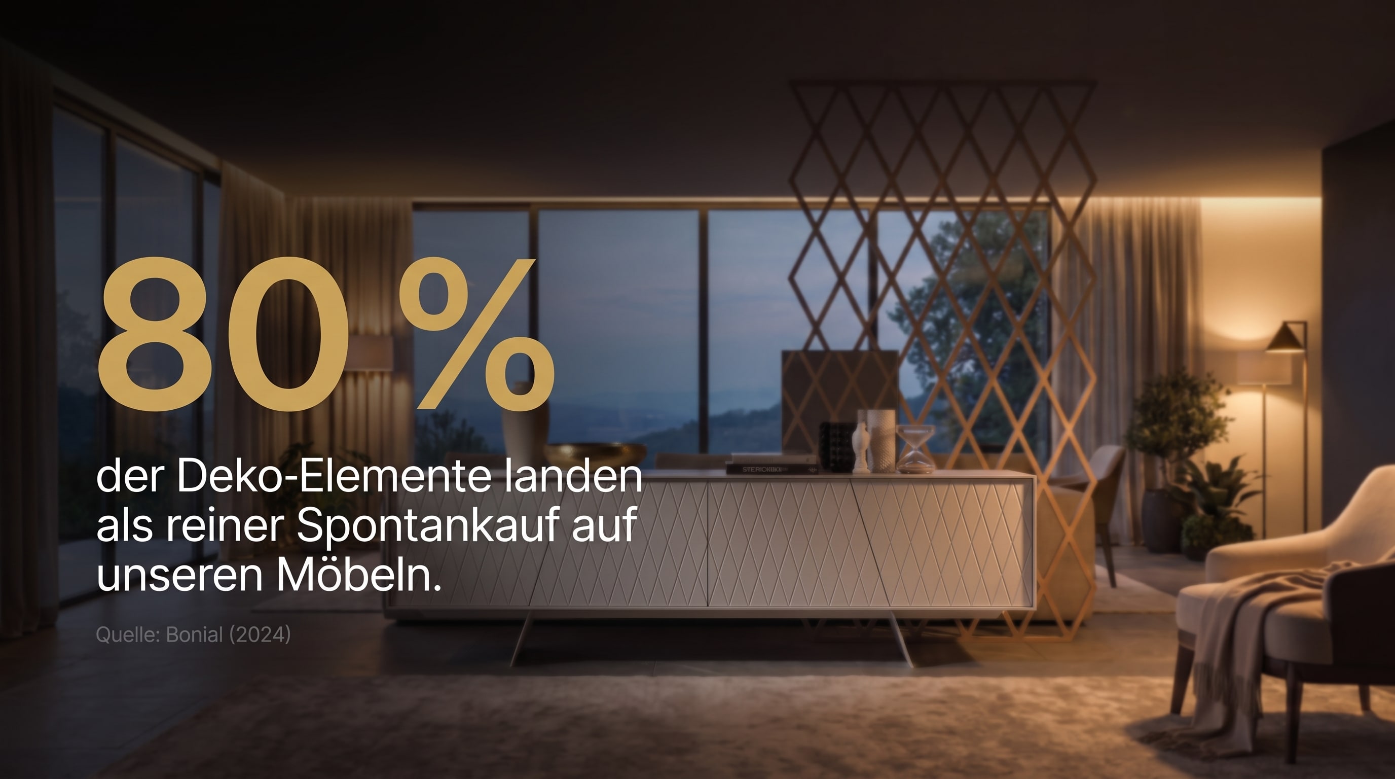 80 % – des éléments de décoration finissent sur nos meubles par pur achat impulsif.