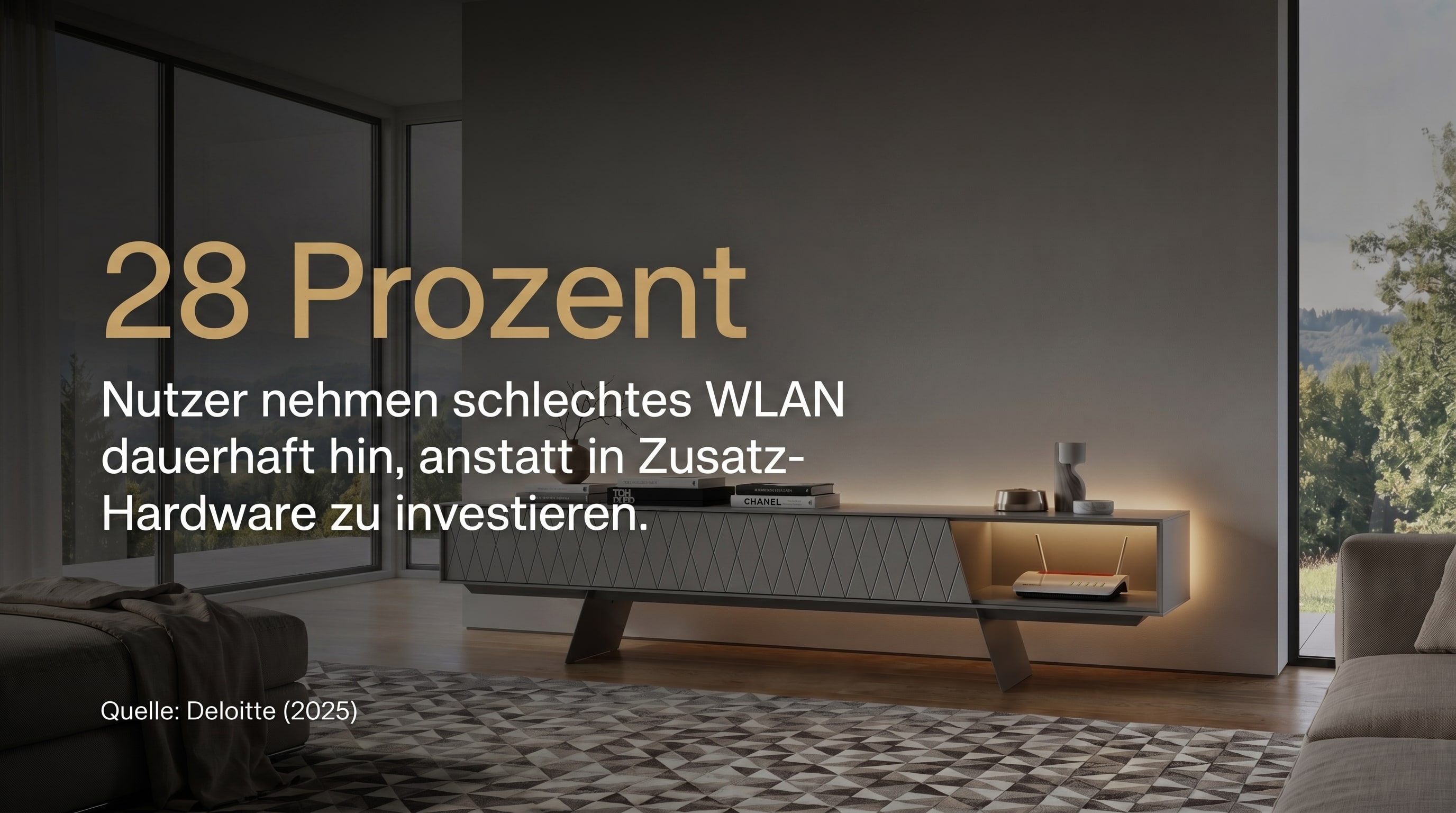 28 Prozent – utilisateurs acceptent un mauvais Wi-Fi de manière permanente au lieu d'investir dans du matériel supplémentaire.
