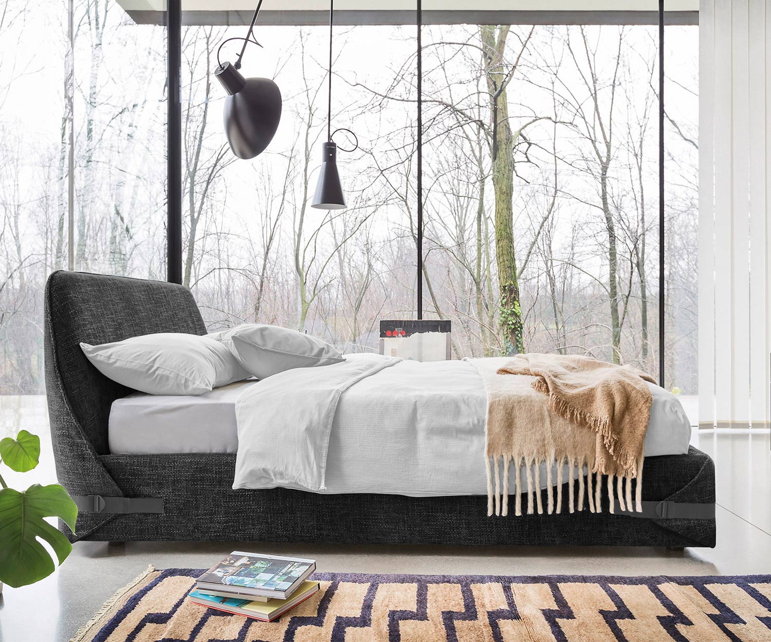 Novamobili Bedlaken 180x200 cm zonder lattenbodem Stoffen bekleding donkergrijs Riem lichtgrijs Novamobili Bedlaken 180x200 cm zonder lattenbodem Stoffen bekleding donkergrijs Riem lichtgrijs