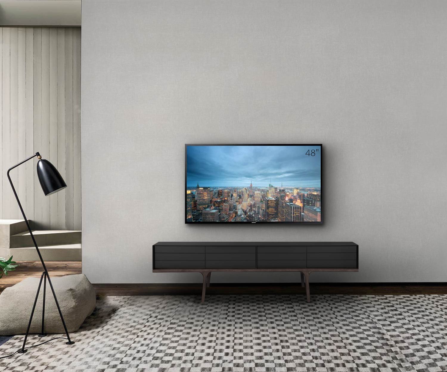 Design TV design lowboard van al2 in de woonkamer met TV