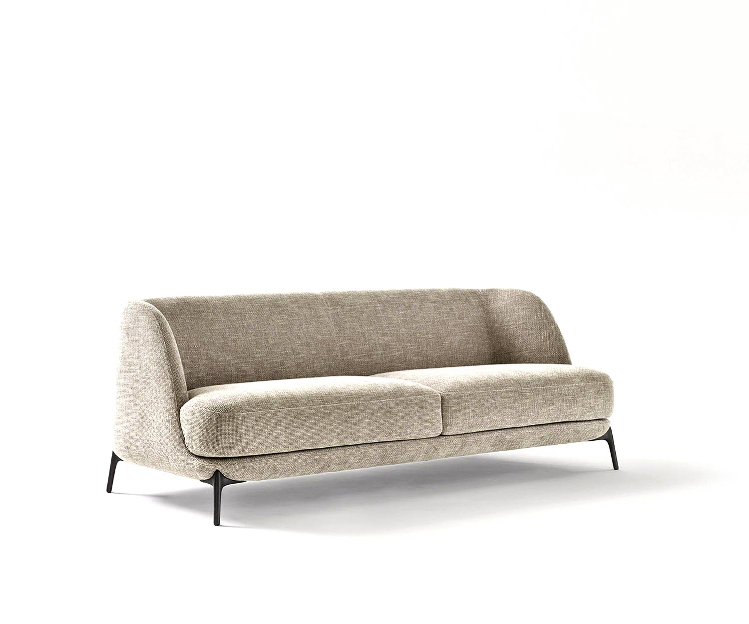 Novamobili Fluwelen designbank in beige met metalen poten Novamobili Fluwelen designbank in beige met metalen poten