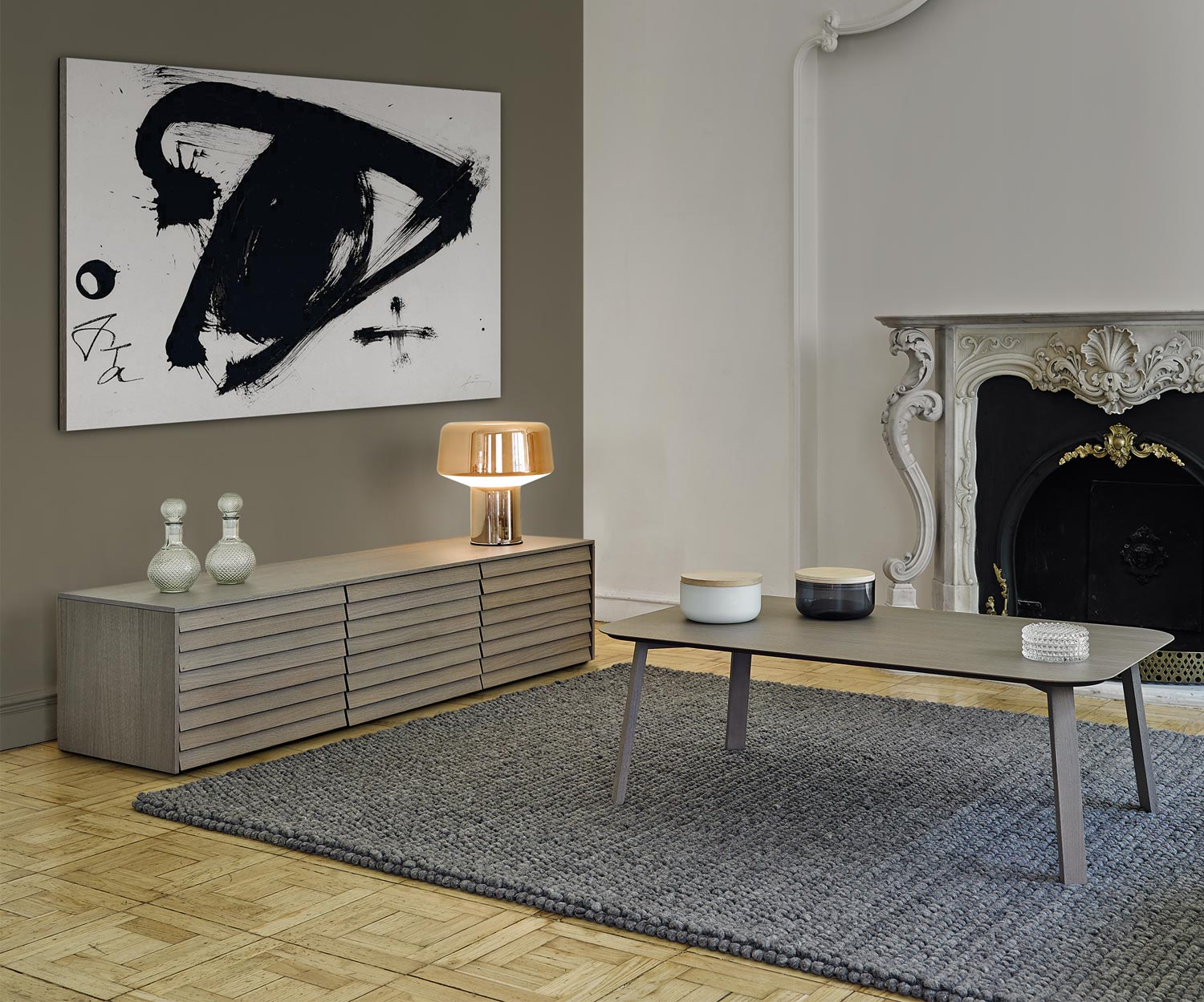 Punt Sussex TV Design Buffet de sol L177 Chêne Gris Siena Punt Sussex TV Design Buffet de sol L177 Chêne Gris Siena