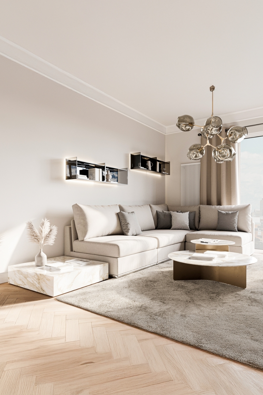 etagere-murale-en-verre-dans-une-ambiance-lumineuse