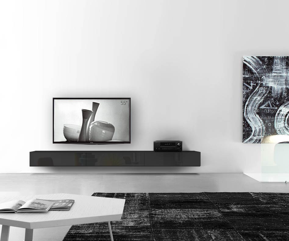 /Design Lowboard Wand B270 H25 5 noir brillant /Design Lowboard Wand B270 H25 5 noir brillant