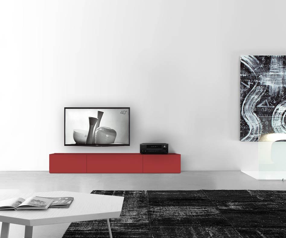 /Design lowboard vloer B210 H35 mat rood /Design lowboard vloer B210 H35 mat rood