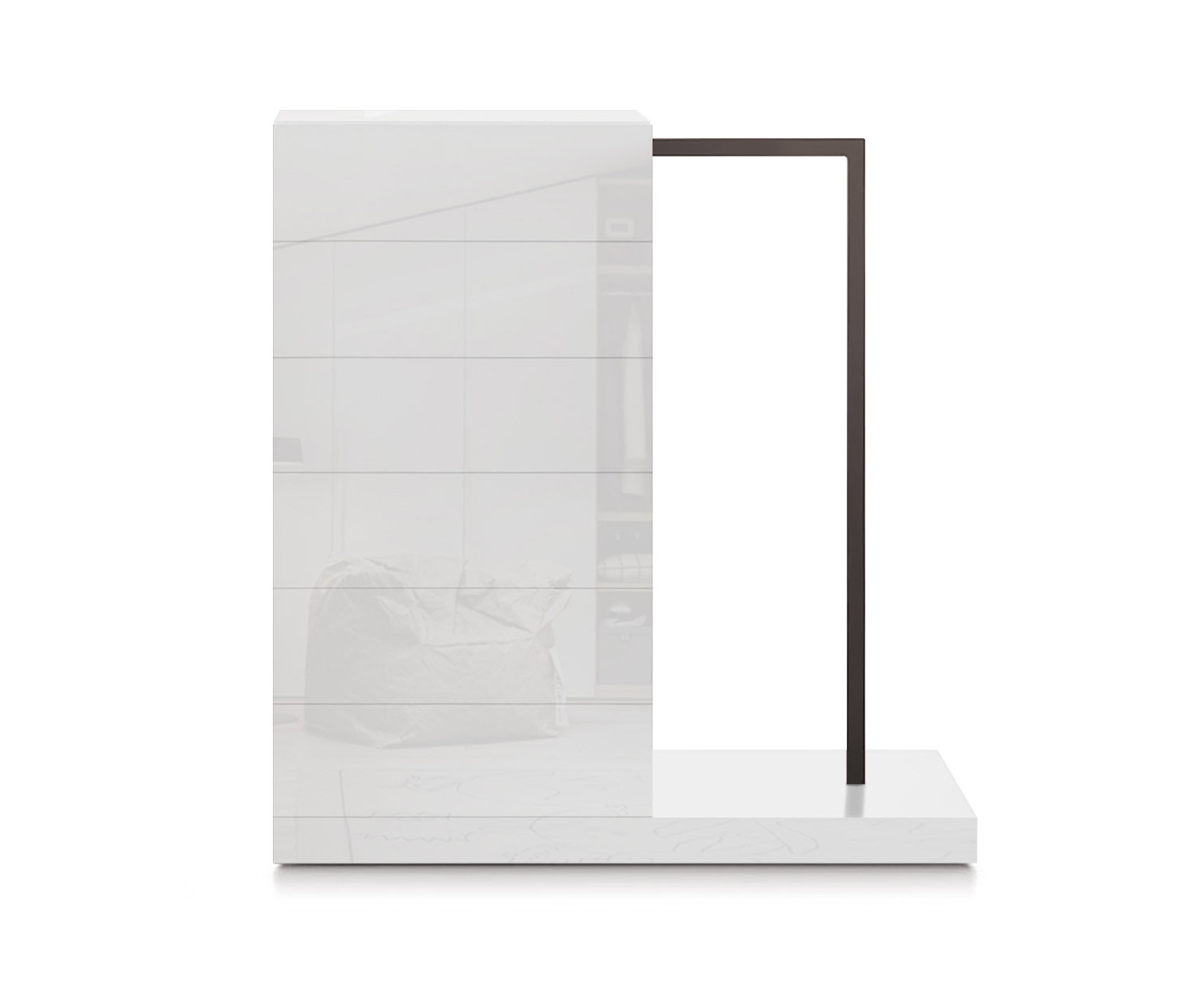 Novamobili Easy6 hoge ladekast + kleerkast rechts B54cm glanzend wit400