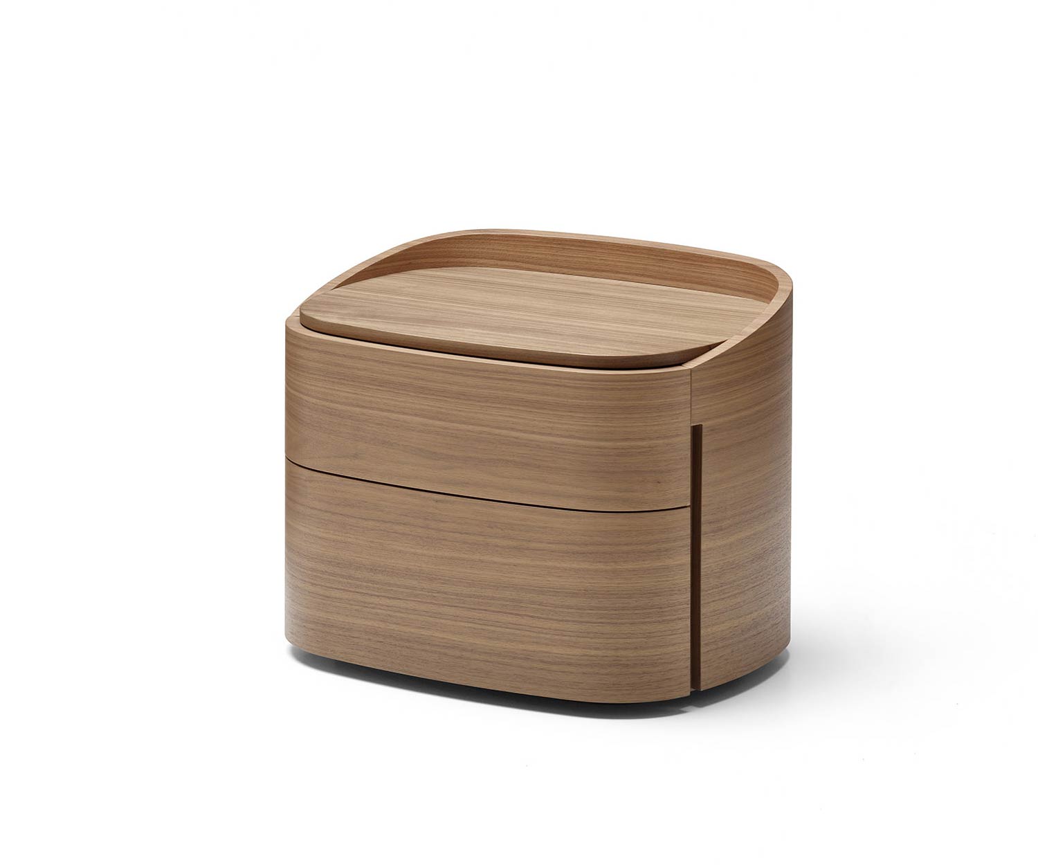 Design nachtkastje Rond in walnootfineer Design nachtkastje Rond in walnootfineer