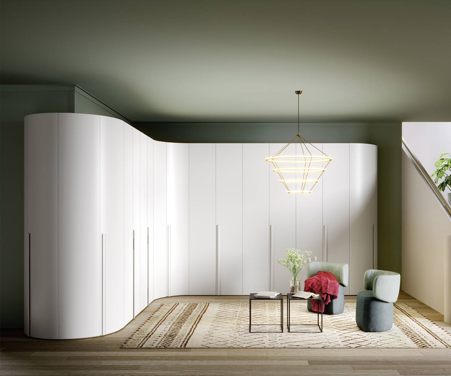 Exclusif Novamobili Armoire design ronde Alfa Curvo Exclusif Novamobili Armoire design ronde Alfa Curvo