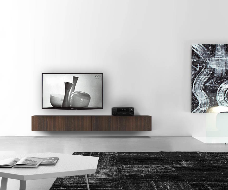 Livitalia Bois Design Lowboard Configurateur mural 240 cm 32 cm 56 cm Chêne brun Livitalia Bois Design Lowboard Configurateur mural 240 cm 32 cm 56 cm Chêne brun