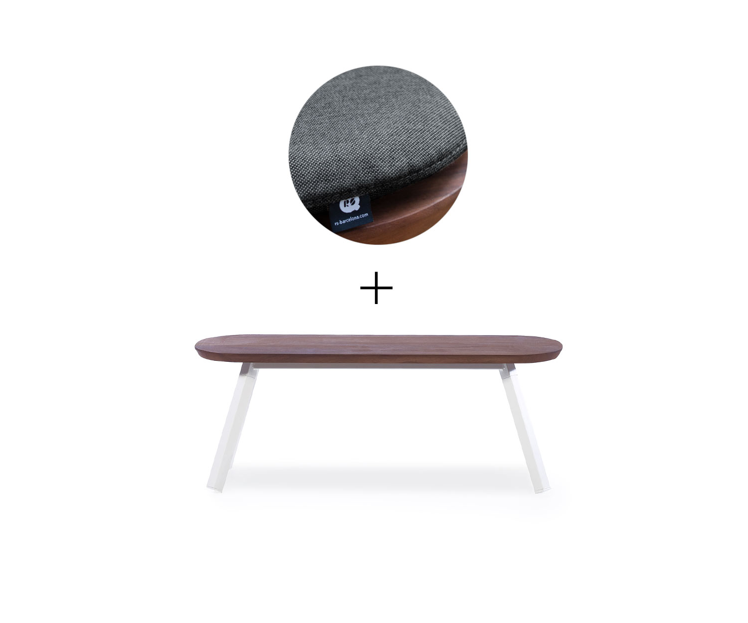 RS Barcelona Banc de Ping Pong Blanc L120 cm Noir Extérieur RS Barcelona Banc de Ping Pong Blanc L120 cm Noir Extérieur