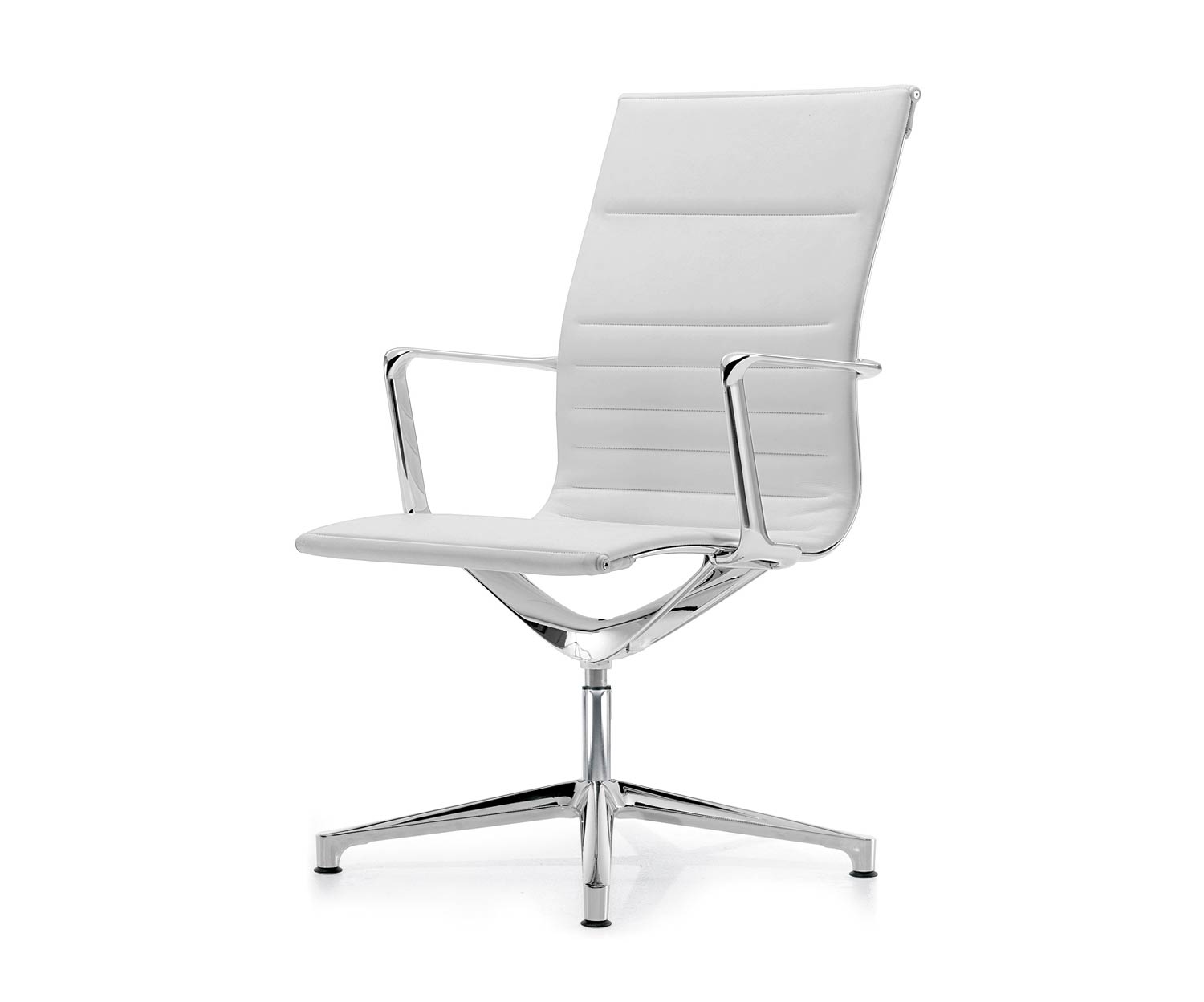 ICF Una Chair Managment bureaustoel design bureaustoel 4 arm zonder wielen H58 cm met leer leer wit 915 ICF Una Chair Managment bureaustoel design bureaustoel 4 arm zonder wielen H58 cm met leer leer wit 915