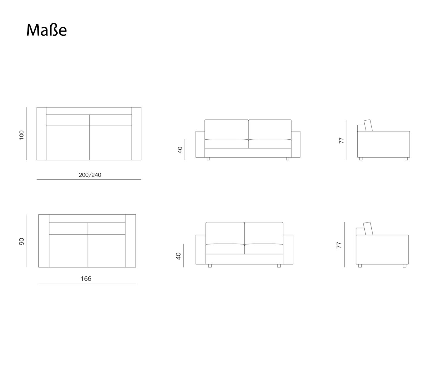 Prostoria Sofa Klassiek Schets Afmetingen Maten Prostoria Sofa Klassiek Schets Afmetingen Maten