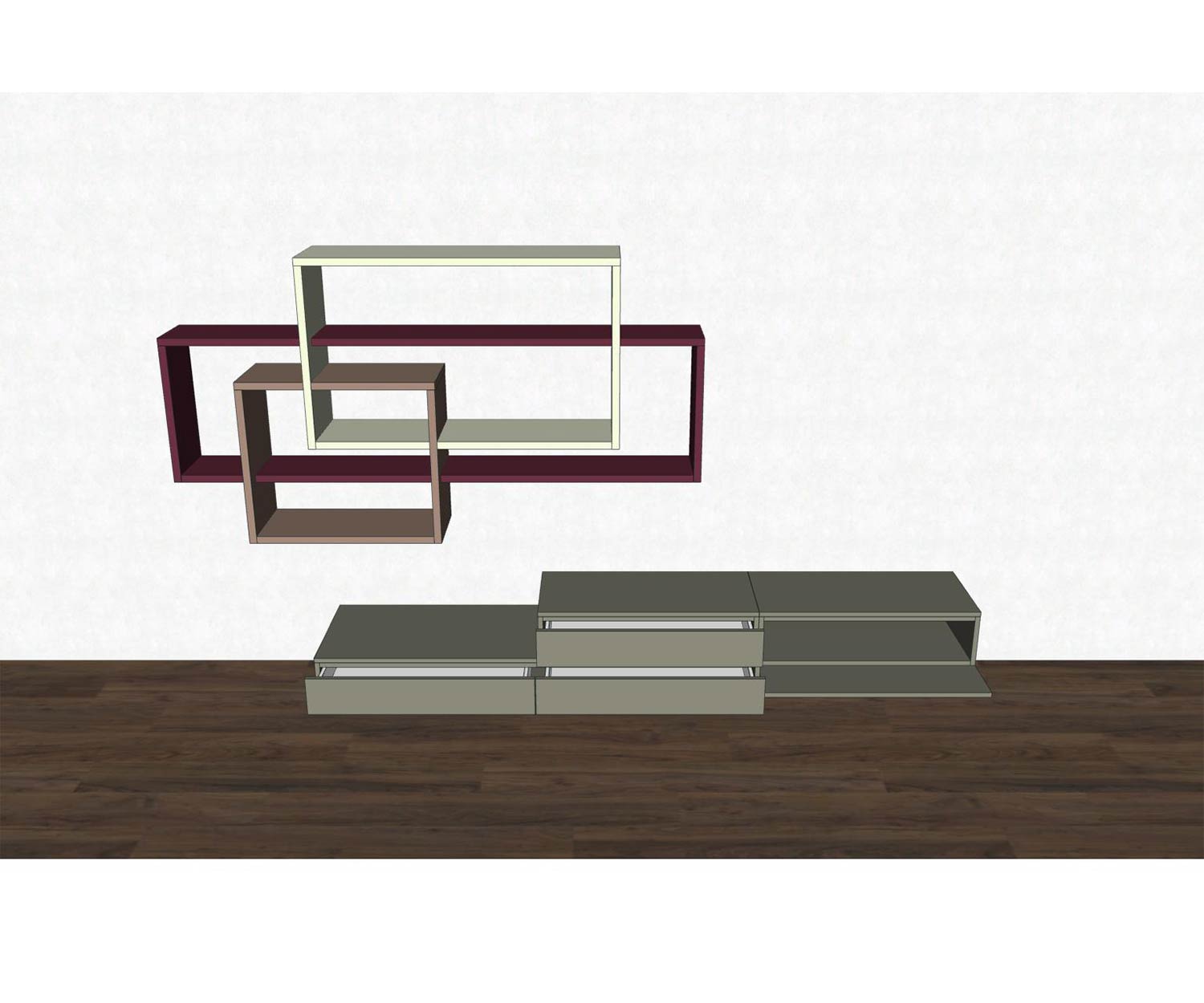 Livitalia Design-hangelement C59 met open elementen in kleur geaccentueerd