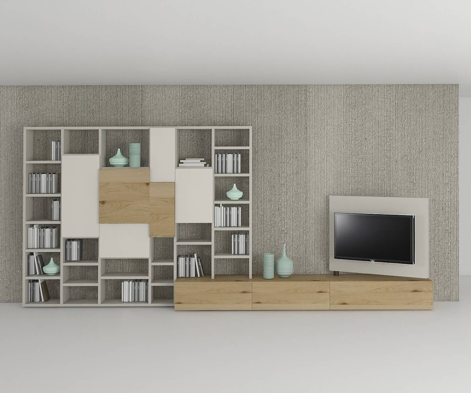Livitalia Design tv-meubel met draaibare tv-beugel Livitalia Design tv-meubel met draaibare tv-beugel