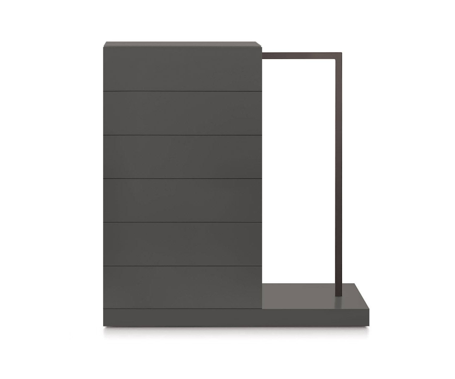 Novamobili Easy6 hoge ladekast + kleerkast rechts B64cm mat quartz310