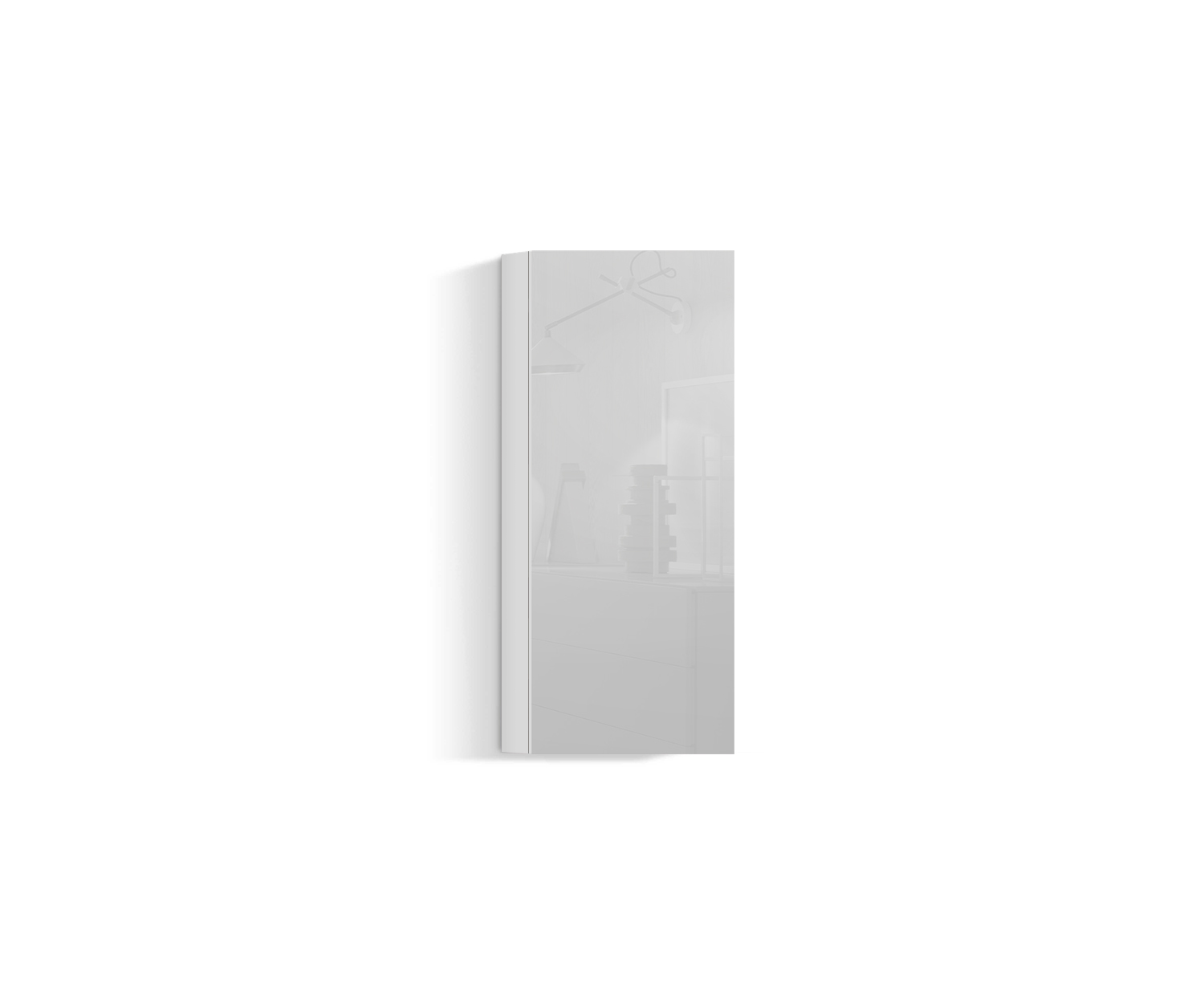 Design woonkamer wandmeubel verticaal H96 B45 wit400