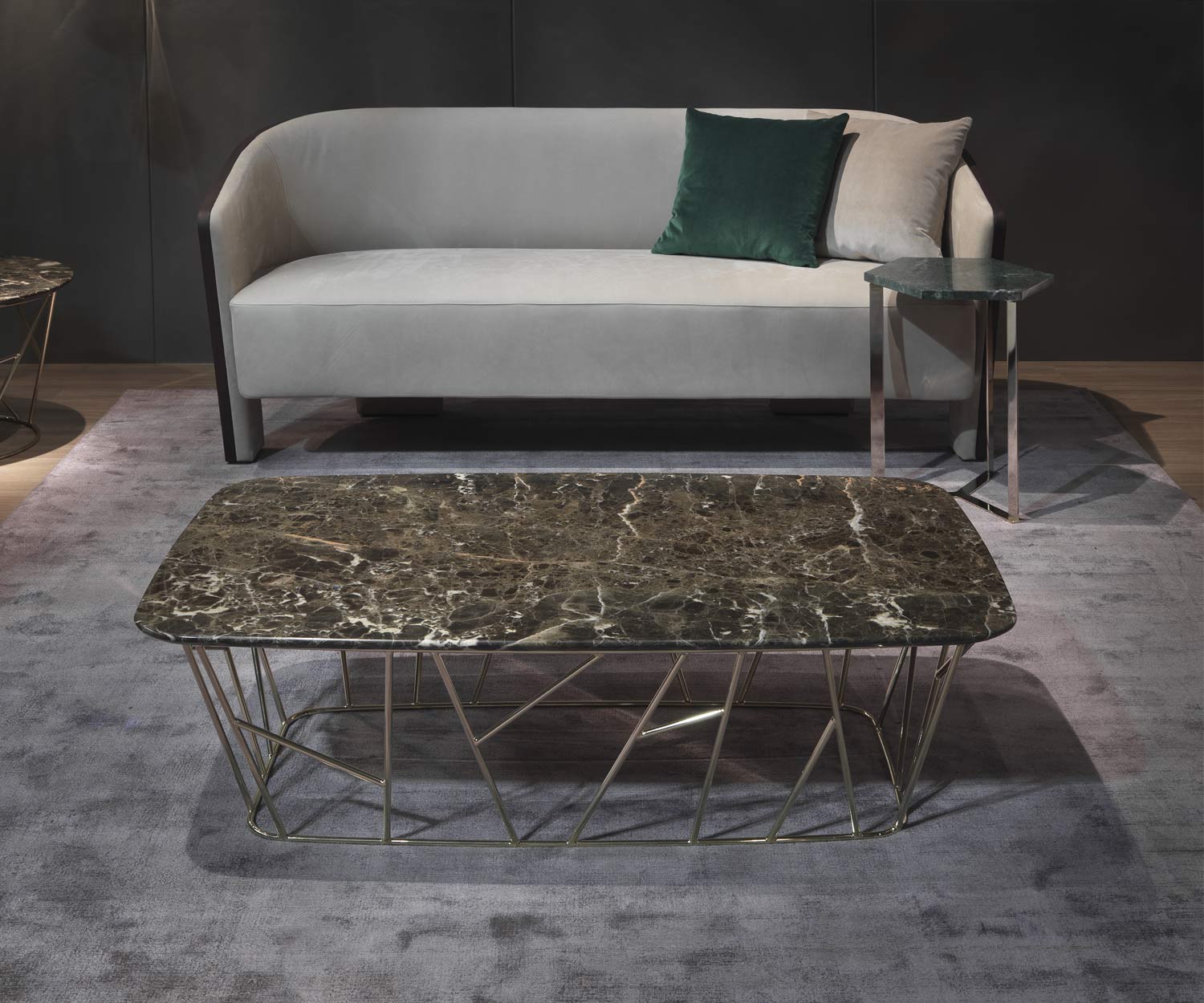 Hoogwaardige Marelli Design salontafel Twig Emperador marmer Hoogwaardige Marelli Design salontafel Twig Emperador marmer
