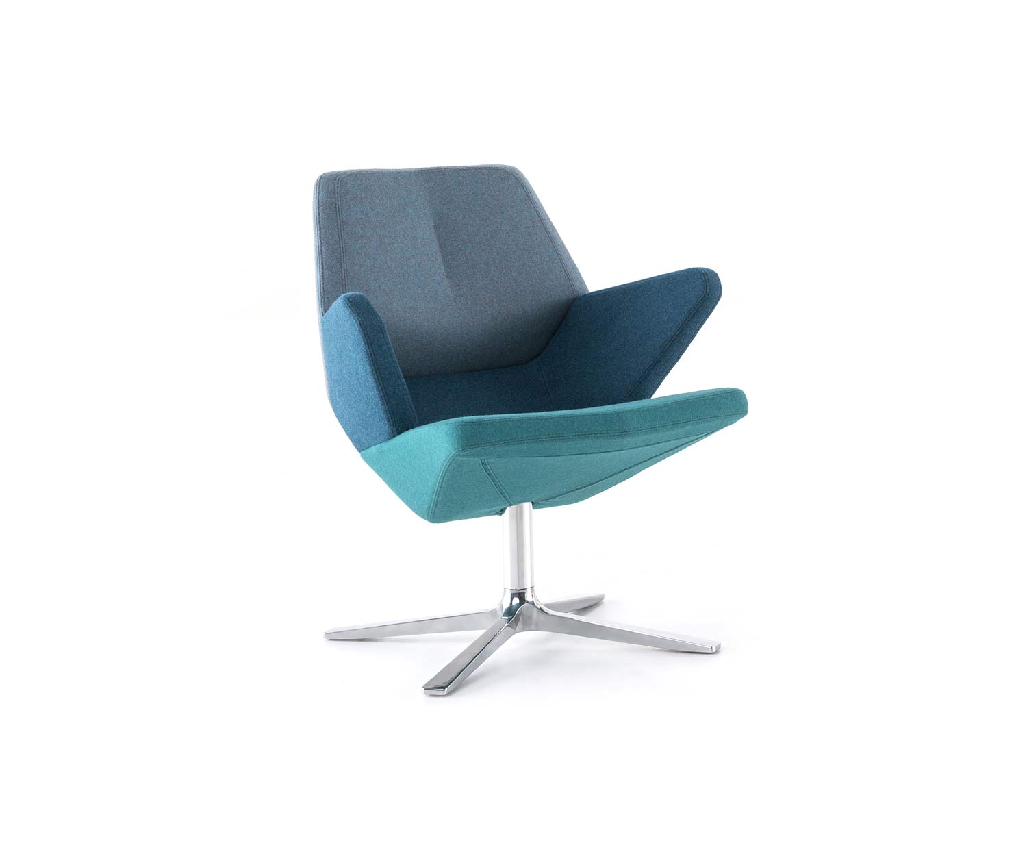 Prostoria Trifidae design fauteuil in blauwe combinatie