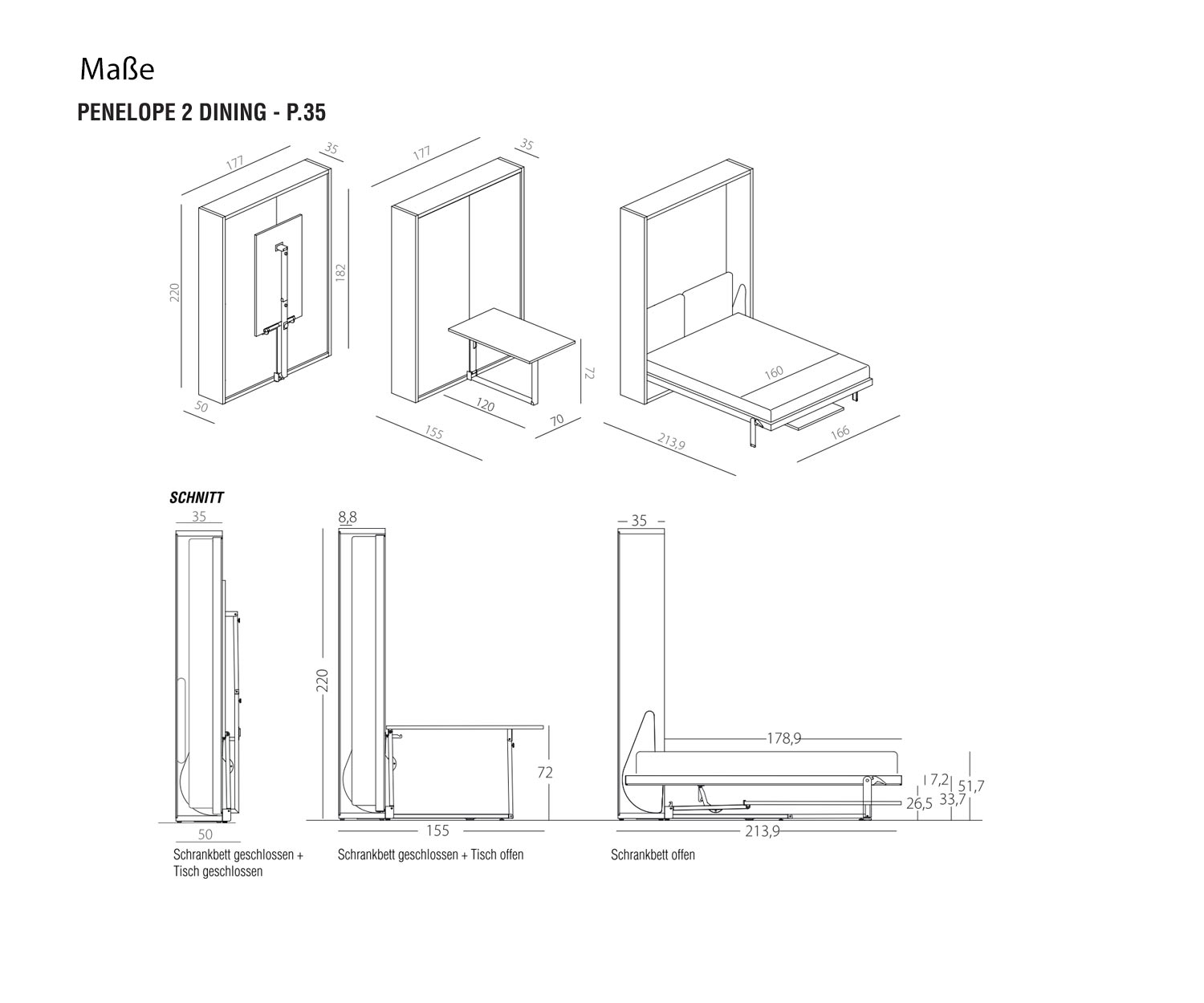 Clei Penelope 2 Eetkamer afmetingen diepte 35 cm Clei Penelope 2 Eetkamer afmetingen diepte 35 cm