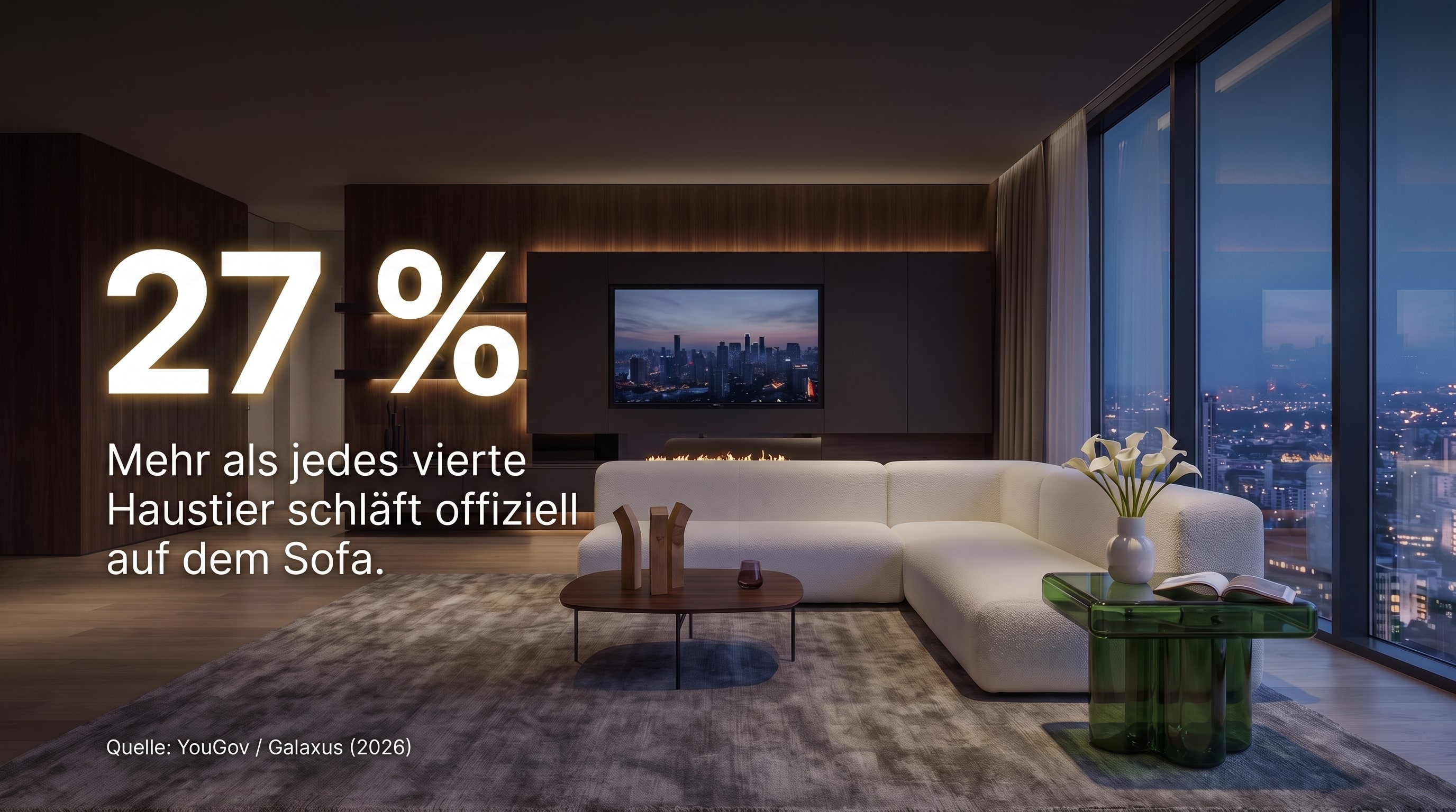 27 % – Plus d'un animal de compagnie sur quatre dort officiellement sur le canapé.
