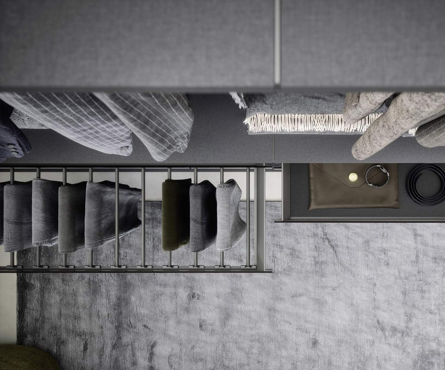 Walk In Closet Dressingroomr luxe sombre avec lumière LED personnalisée Walk In Closet Dressingroomr luxe sombre avec lumière LED personnalisée